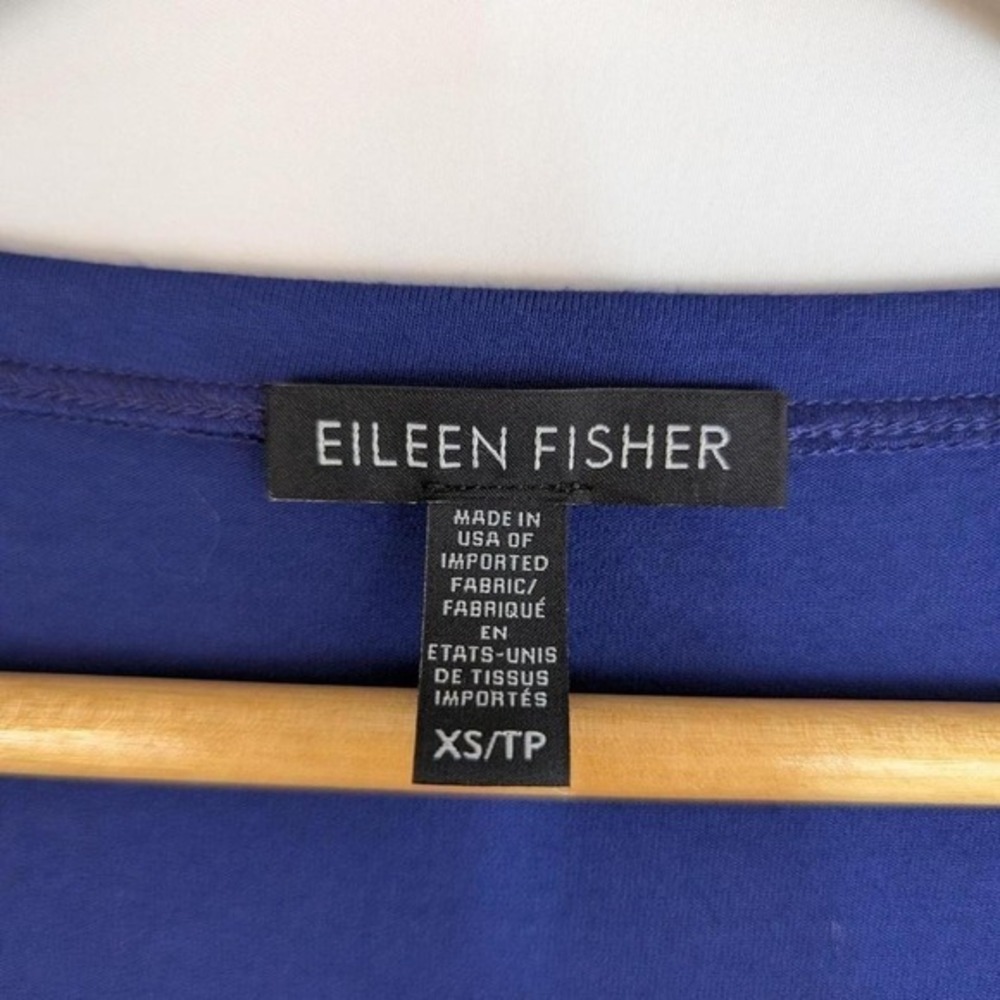 Eileen Fisher Viscose Jersey Boat Neck Shift Dress Cobalt Blue XS - Picture 7 of 7